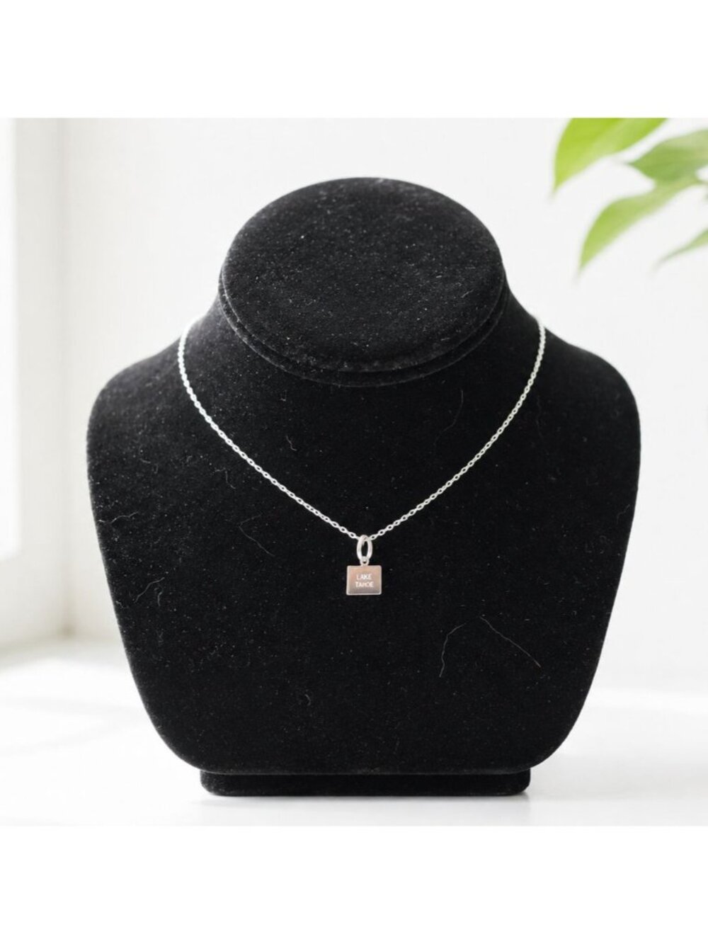 Lake Tahoe Silver Pendant Necklace With Lobster Clasp - 18 Inches